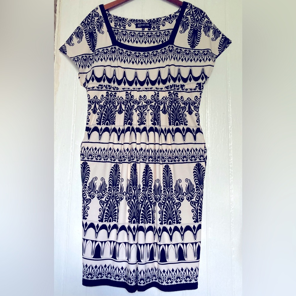*3 for $20* PRICE DROP! Jones New York square-neck boho patterned dress, sz 14.